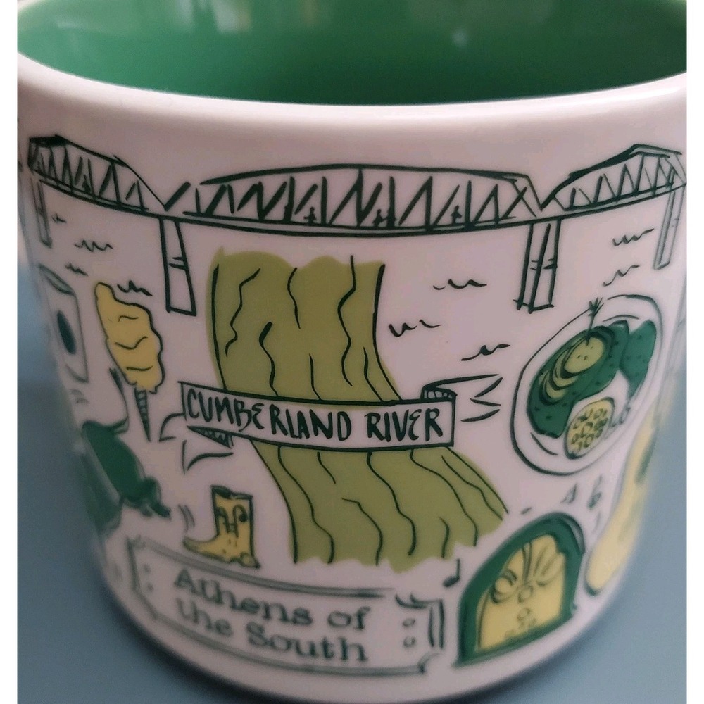 Starbucks Nashville Mug Green 14oz Been There Series BWB 20 Large Ceramic Cup - Picture 5 of 6